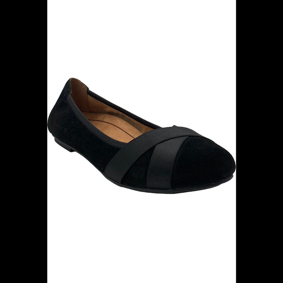 Vionic Women's Suede Flats Maria Black - Medium - Picture 2 of 4